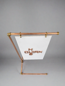 Copper Hanging Sign Stand For Barbers Shop, Salon, Cafe, Wedding . Copper Pipe Industrial A Board Sign