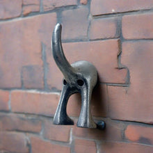 Load image into Gallery viewer, Dog Tail Cast Iron Hook On Brick Wall