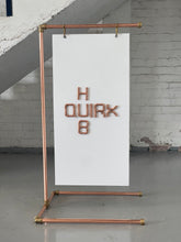 Load image into Gallery viewer, Copper Hanging Sign Stand For Barbers Shop, Salon, Cafe, Wedding 