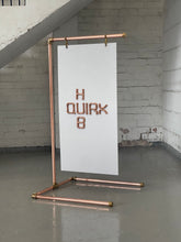 Load image into Gallery viewer, Copper Hanging Sign Stand For Barbers Shop, Salon, Cafe, Wedding 