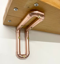 Load image into Gallery viewer, Copper Pipe Shelf Brackets With Copper Pipe Gallery Rail