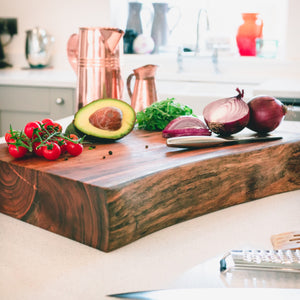 Live Edge Pyman Chopping Board, Butchers Block, Large Slab Chopping Board