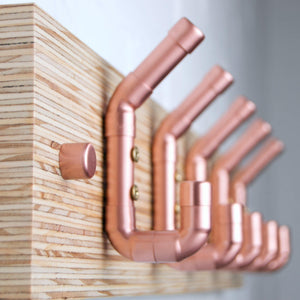 Copper pipe Coat Rack With Plywood End Grain Plinth