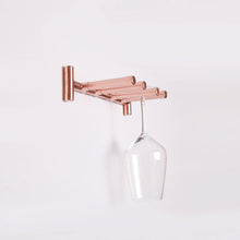 Load image into Gallery viewer, Copper Pipe Wall Mounted Wine Glass Rack By QuirkHub