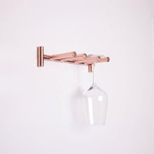 Load image into Gallery viewer, Copper Pipe Wall Mounted Wine Glass Rack By QuirkHub