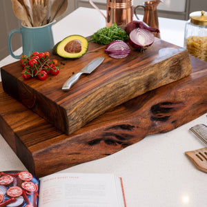 Live Edge Pyman Chopping Board, Butchers Block, Large Slab Chopping Board