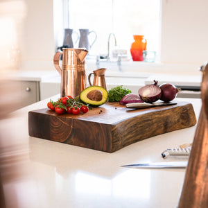 Live Edge Pyman Chopping Board, Butchers Block, Large Slab Chopping Board