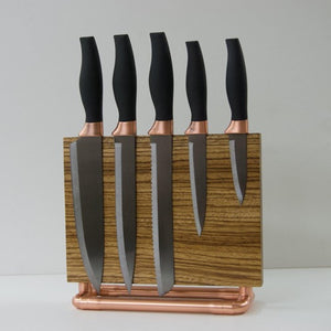 QuirkHub 'Zeb' Magnetic Copper Base Knife Stand Kitchen Storage QuirkHub