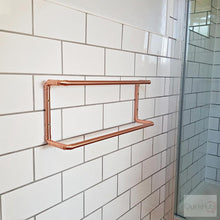 Load image into Gallery viewer, Copper Double Rail Towel Rail On White Wall