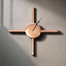 Load image into Gallery viewer, Handmade Copper Wall Clock With Black Hands