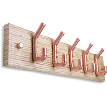 Load image into Gallery viewer, Copper pipe Coat Rack With Plywood End Grain Plinth