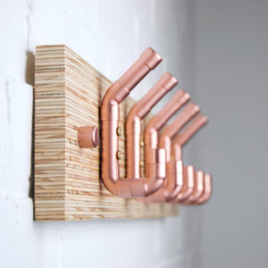 Copper pipe Coat Rack With Plywood End Grain Plinth