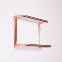 Load image into Gallery viewer, Copper Double Rail Towel Rail On White Wall