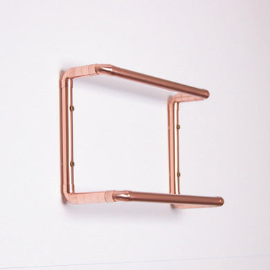 Copper Double Rail Towel Rail On White Wall