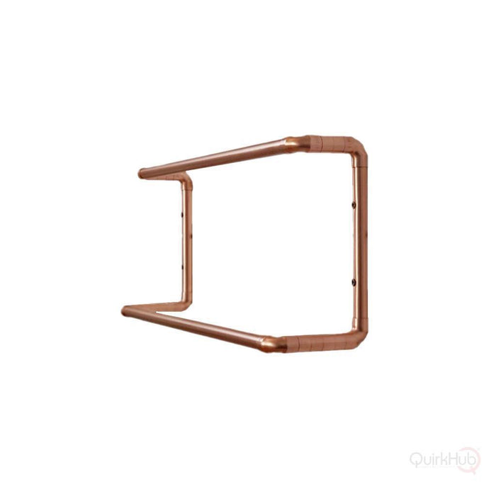 Copper Double Rail Towel Rail On White Wall