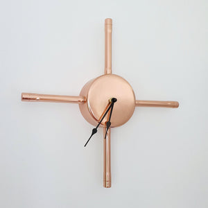 Handmade Copper Wall Clock With Black Hands