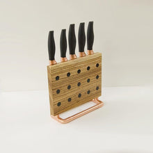 Load image into Gallery viewer, QuirkHub &#39;Zeb&#39; Magnetic Copper Base Knife Stand Kitchen Storage QuirkHub