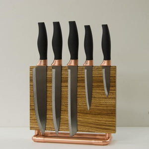 QuirkHub 'Zeb' Magnetic Copper Base Knife Stand Kitchen Storage QuirkHub