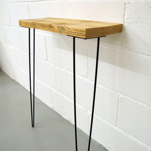 Narrow Console Table With Two Black Hairpin Legs Furniture QuirkHub