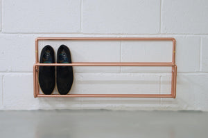 Wall Mounted Copper Pipe Shoe Rack By QuirkHub