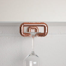 Load image into Gallery viewer, Copper Wine Glass Hanger, Wine Glass Storage Solutions For Under Cabinet