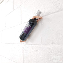 Load image into Gallery viewer, Copper Pipe Wall Mounted Wine Bottle Holder, Wall Mounted Wine Rack  By QuirkHub - Proper Copper Design